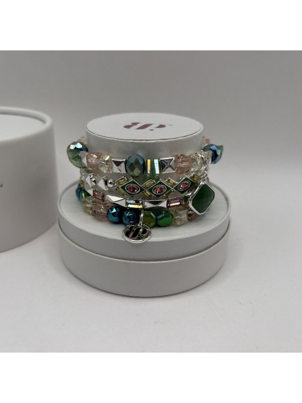 Spring Stacks 2024 Secret Garden RBP6934 Bracelets Bomb Party Green Pink Stretch